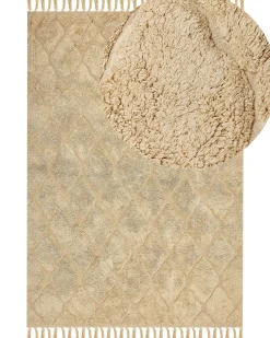 Best Sale Beliani Matto Puuvilla Hiekanruskea 160 X 230 Cm Sanliurfa