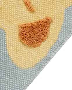 Matot<Beliani Matto Puuvilla Keltainen/Harmaa 80 X 150 Cm Tangse