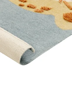 Matot<Beliani Matto Puuvilla Keltainen/Harmaa 80 X 150 Cm Tangse