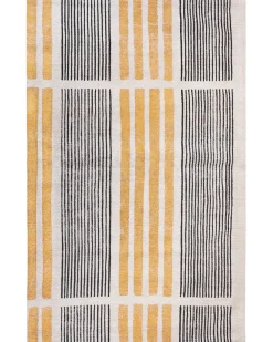 Matot<Beliani Matto Puuvilla Keltainen/Musta 140 X 200 Cm Katra