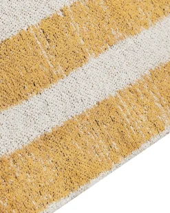 Matot<Beliani Matto Puuvilla Keltainen/Musta 140 X 200 Cm Katra