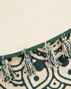 Best Sale Beliani Matto Puuvilla Kermanvalkoinen/Vihrea O 120 Cm Irice