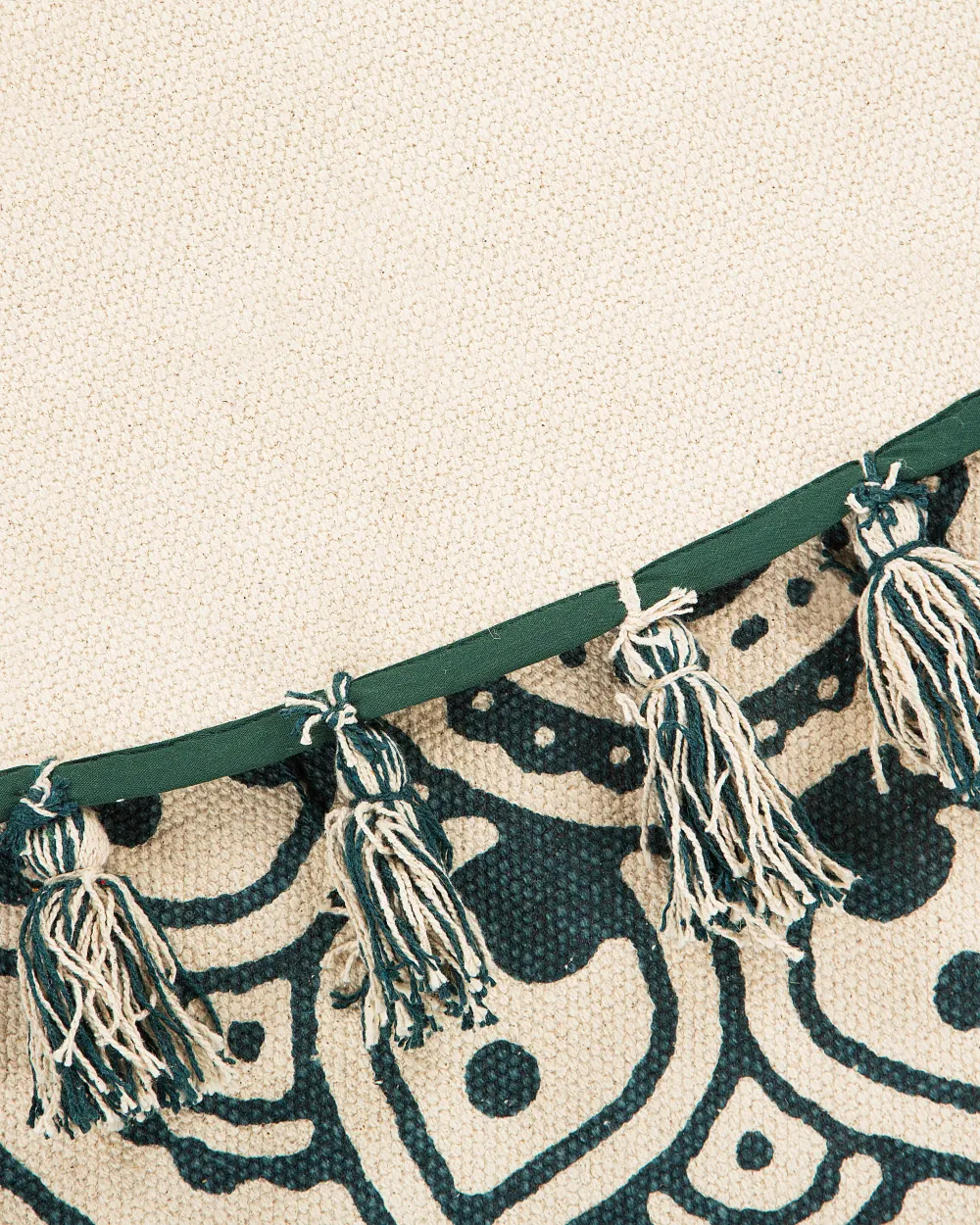 Best Sale Beliani Matto Puuvilla Kermanvalkoinen/Vihrea O 120 Cm Irice