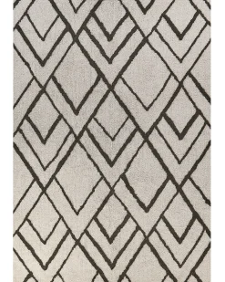 Fashion Beliani Matto Puuvilla Luonnonvalkoinen/Tummanvihrea 160 X 230 Cm Yesilkoy