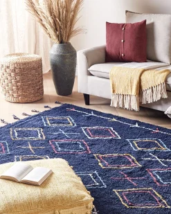 Store Beliani Matto Puuvilla Musta 160 X 230 Cm Corum