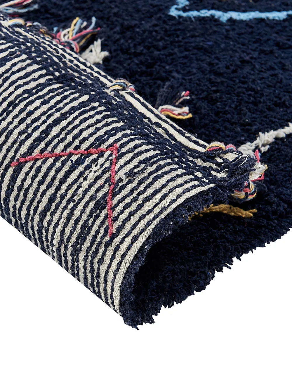 Store Beliani Matto Puuvilla Musta 160 X 230 Cm Corum