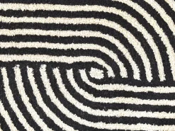 Matot<Beliani Matto Puuvilla Musta/Valkoinen 140 X 200 Cm Bareli