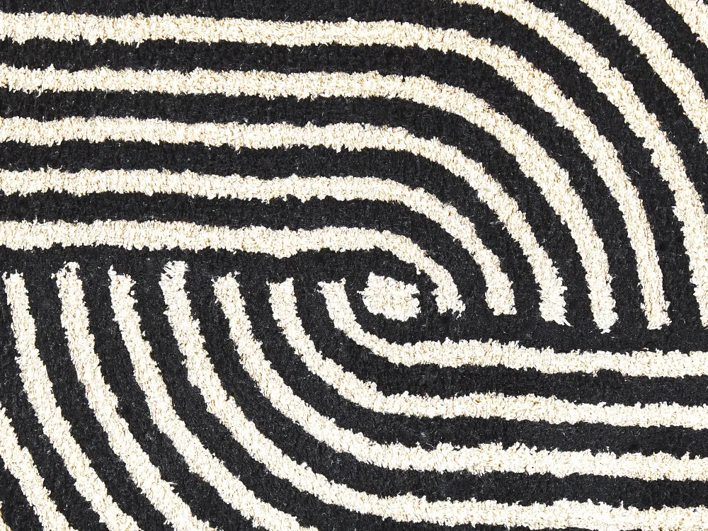 Matot<Beliani Matto Puuvilla Musta/Valkoinen 140 X 200 Cm Bareli