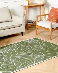 Cheap Beliani Matto Puuvilla Oliivinvihrea 200 X 300 Cm Sarmin