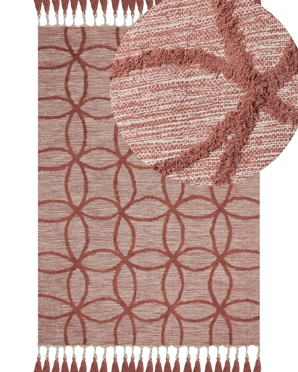 Matot<Beliani Matto Puuvilla Punainen 160 X 230 Cm Kirsehir