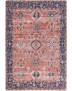 Store Beliani Matto Puuvilla Punainen/Sininen 140 X 200 Cm Kurin