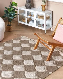 Flash Sale Beliani Matto Puuvilla Ruskea/Beige 160 X 230 Cm Sinop