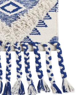 Matot<Beliani Matto Puuvilla Vaalea Beige/Sininen 140 X 200 Cm Manavgat