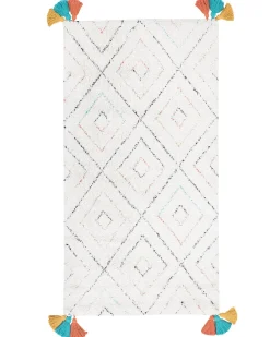 Hot Beliani Matto Puuvilla Valkoinen 80 X 150 Cm Kartal