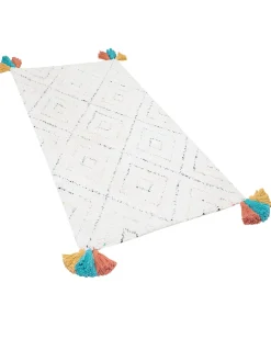 Hot Beliani Matto Puuvilla Valkoinen 80 X 150 Cm Kartal