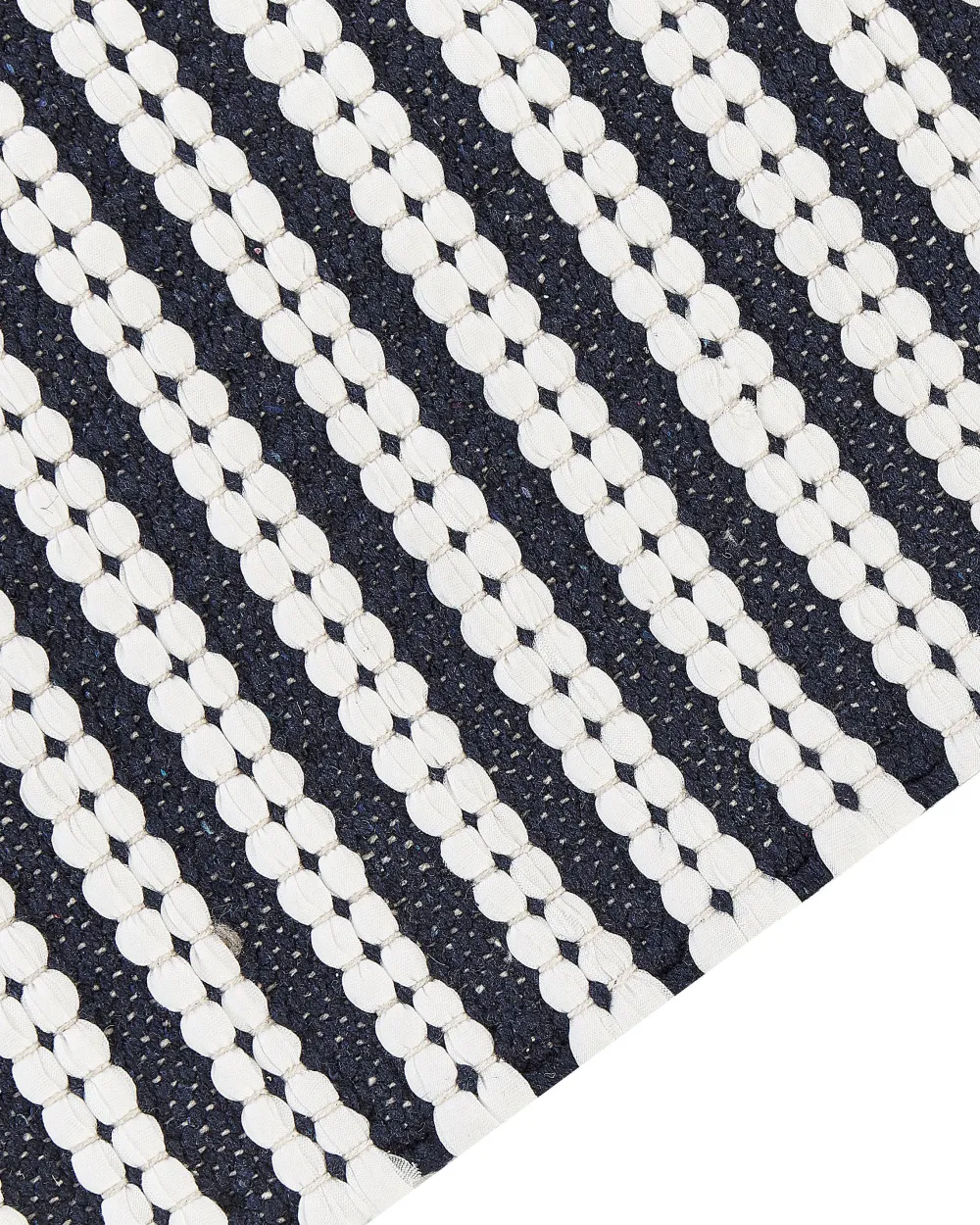 Best Sale Beliani Matto Puuvilla Valkoinen/Laivastonsininen 80 X 150 Cm Sofulu