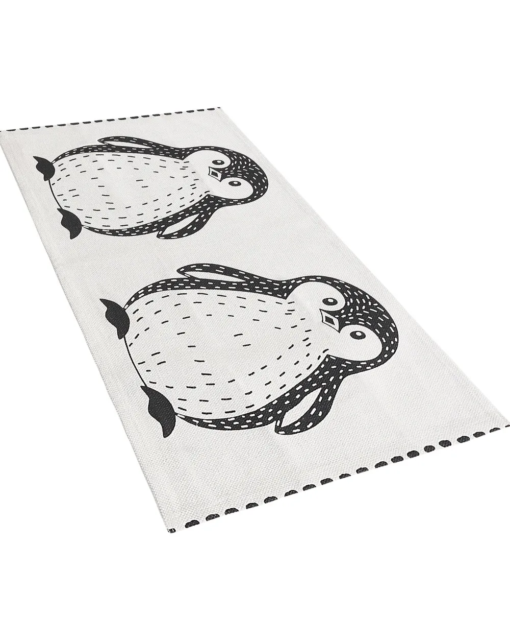 Lastenhuone<Beliani Matto Puuvilla Valkoinen/Musta 60 X 90 Cm Hajdarabad