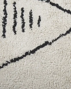 Best Sale Beliani Matto Puuvilla Valkoinen/Musta 160 X 230 Cm Kebir