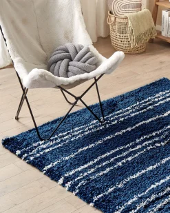 New Beliani Matto Sininen/Valkoinen 160 X 230 Cm Tashir