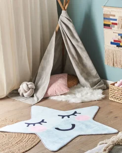 Flash Sale Beliani Matto Vaaleansininen 120 X 120 Cm Sirius