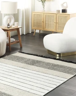 Fashion Beliani Matto Villa Beige/Musta 160 X 230 Cm Yazlik