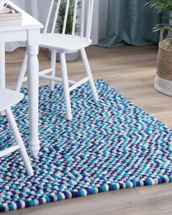 Fashion Beliani Matto Villa Laivastonsininen/Valkoinen 160 X 230 Cm Amdo