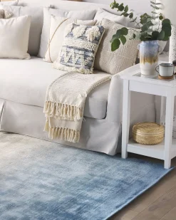 Matot<Beliani Matto Viskoosi Harmaa/Sininen 200 X 200 Cm Ercis