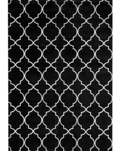 Matot<Beliani Matto Viskoosi Musta/Hopea 160 X 230 Cm Yelki