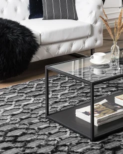 Flash Sale Beliani Matto Viskoosi Tummanharmaa 160 X 230 Cm Cizre