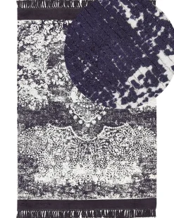 Matot<Beliani Matto Viskoosi Violetti/Valkoinen 160 X 230 Cm Akarsu