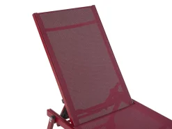 Sale Beliani Metallinen Punainen Aurinkotuoli Portofino