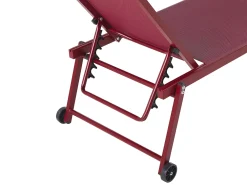 Sale Beliani Metallinen Punainen Aurinkotuoli Portofino