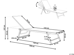 Sale Beliani Metallinen Punainen Aurinkotuoli Portofino