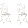 Ulkokalusteet<Beliani Metalliset Terassituolit 2 Kpl Valkoinen/Beige Trieste