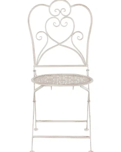 Ulkokalusteet<Beliani Metalliset Terassituolit 2 Kpl Valkoinen/Beige Trieste