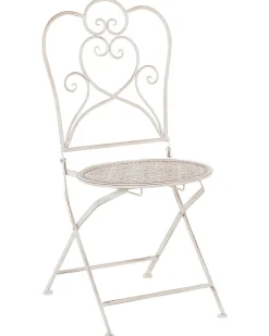 Ulkokalusteet<Beliani Metalliset Terassituolit 2 Kpl Valkoinen/Beige Trieste