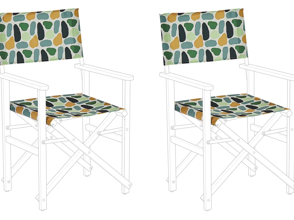 Clearance Beliani Monivarinen Taplakuviollinen Vaihtokangas Puutarhatuoliin 2 Kpl Cine