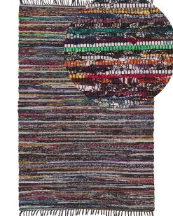 Matot<Beliani Monivarinen Tumma Puuvillamatto 160 X 230 Cm Danca