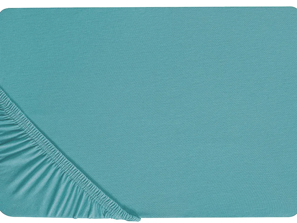 Flash Sale Beliani Muotoonommeltu Puuvillalakana 90 X 200 Cm Turkoosi Hofuf