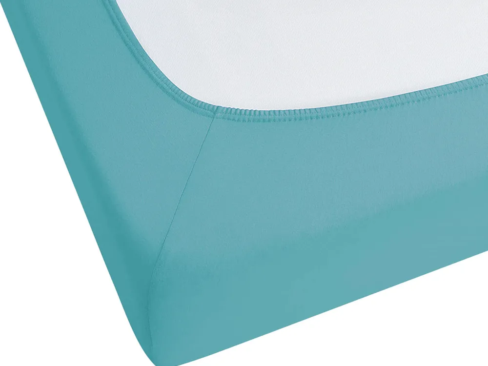 Flash Sale Beliani Muotoonommeltu Puuvillalakana 90 X 200 Cm Turkoosi Hofuf