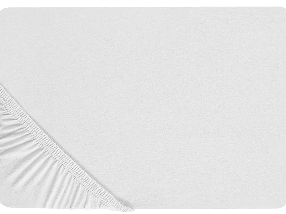 Cheap Beliani Muotoonommeltu Puuvillalakana 90 X 200 Cm Valkoinen Hofuf