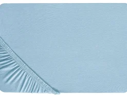 New Beliani Muotoonommeltu Puuvillalakana 90 X 200 Cm Vaaleansininen Hofuf