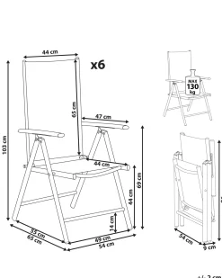 Shop Beliani Musta Alumiininen Puutarhatuolisetti 6 Kpl Catania