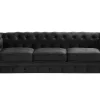 New Beliani Musta 3-Istuttava Samettisohva Chesterfield