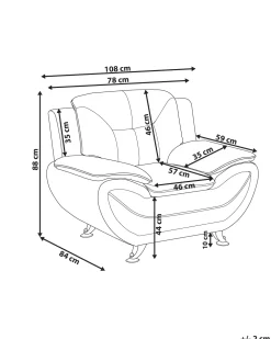 Store Beliani Musta Keinonahkainen Nojatuoli Leira