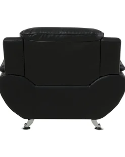 Store Beliani Musta Keinonahkainen Nojatuoli Leira