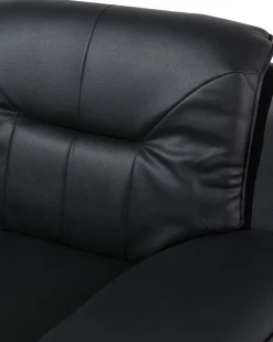 Store Beliani Musta Keinonahkainen Nojatuoli Leira