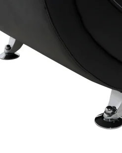 Store Beliani Musta Keinonahkainen Nojatuoli Leira