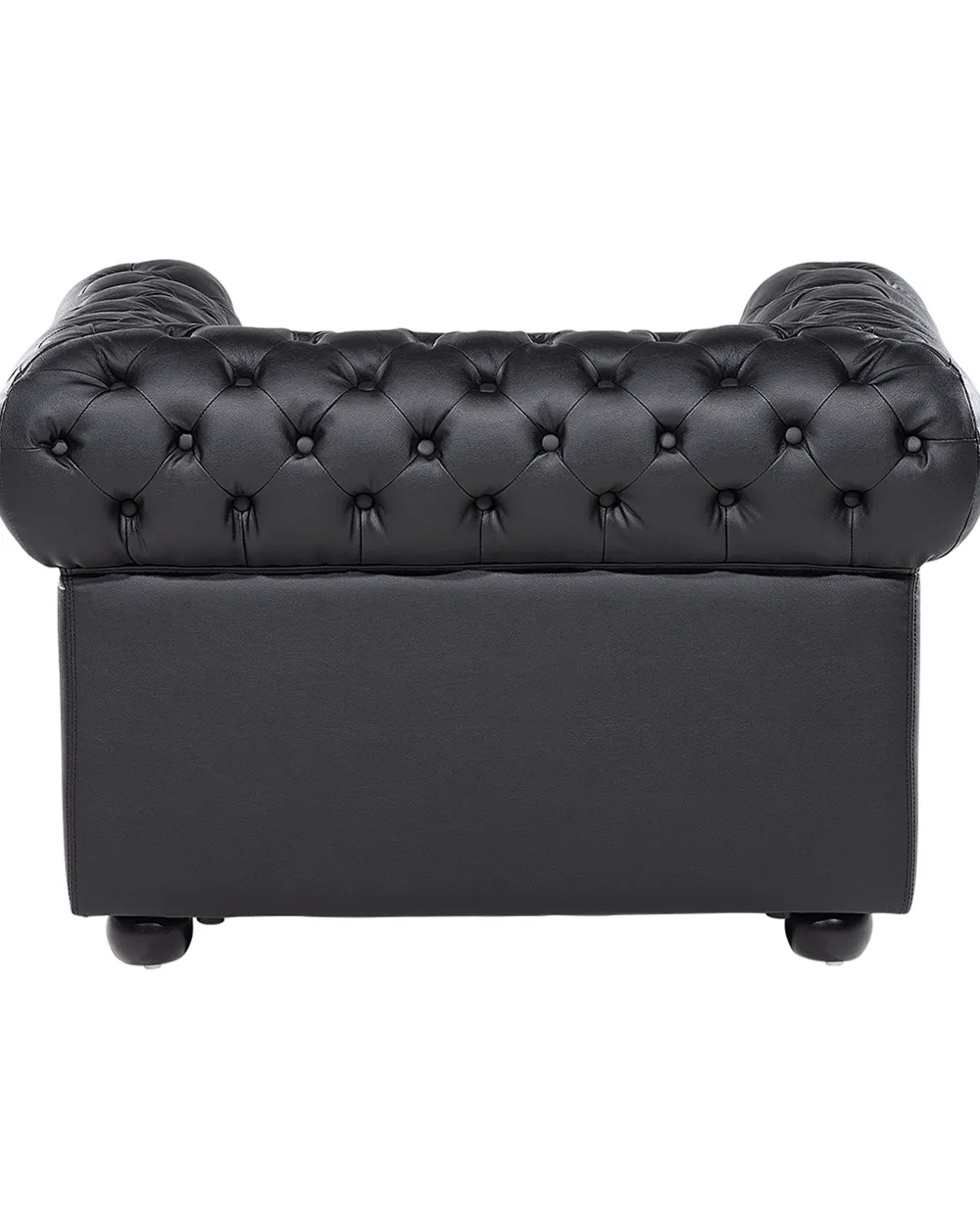 Nojatuolit<Beliani Musta Nahkaverhoiltu Nojatuoli Chesterfield