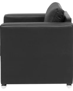 Sale Beliani Musta Nahkaverhoiltu Nojatuoli Helsinki